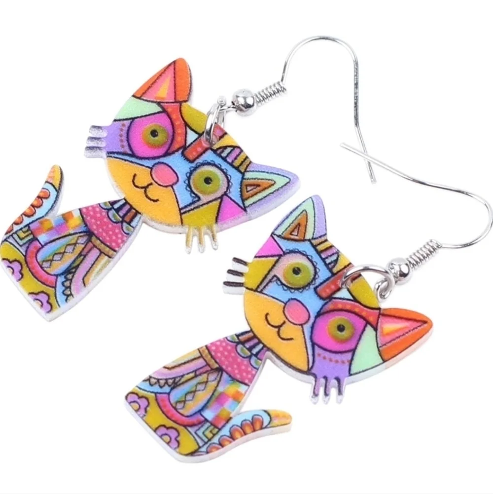 Colorful Cat Earrings
